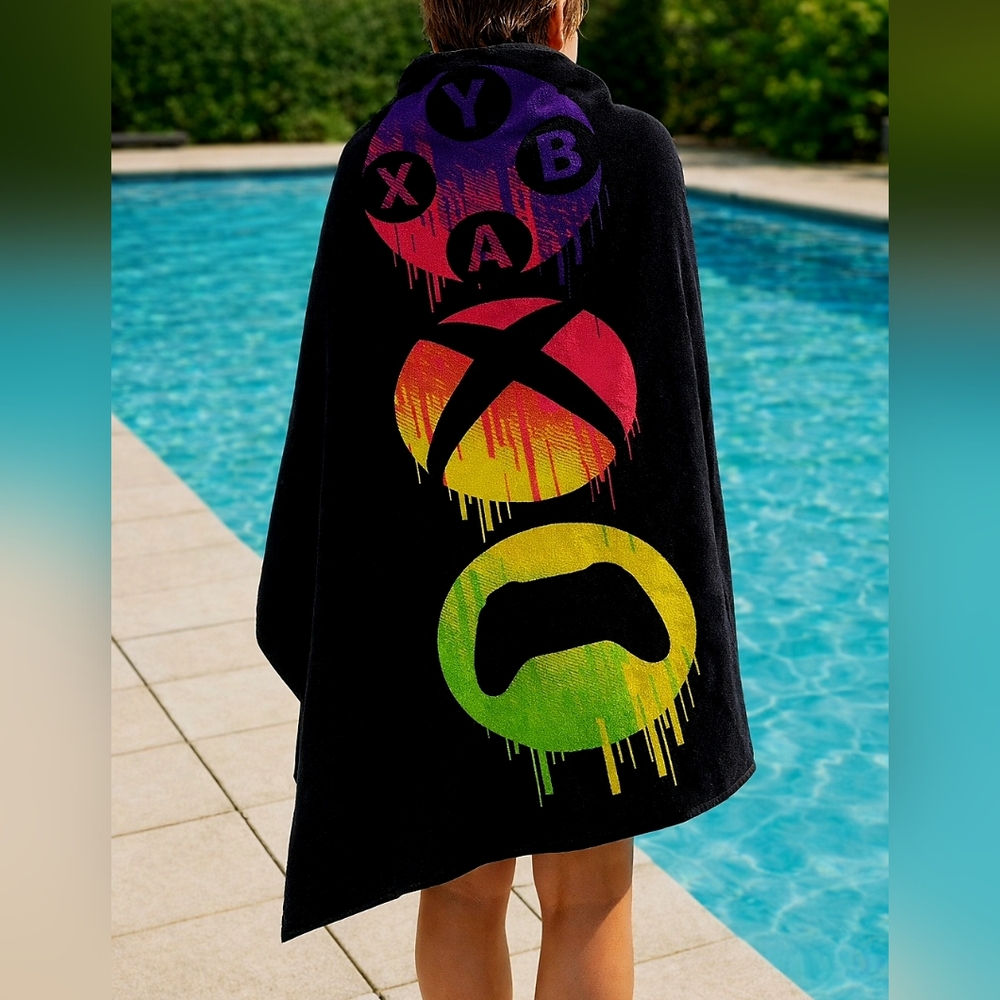 Xbox Official Gamers Beach Pool Bath Towel 28" x 58" Swimming New